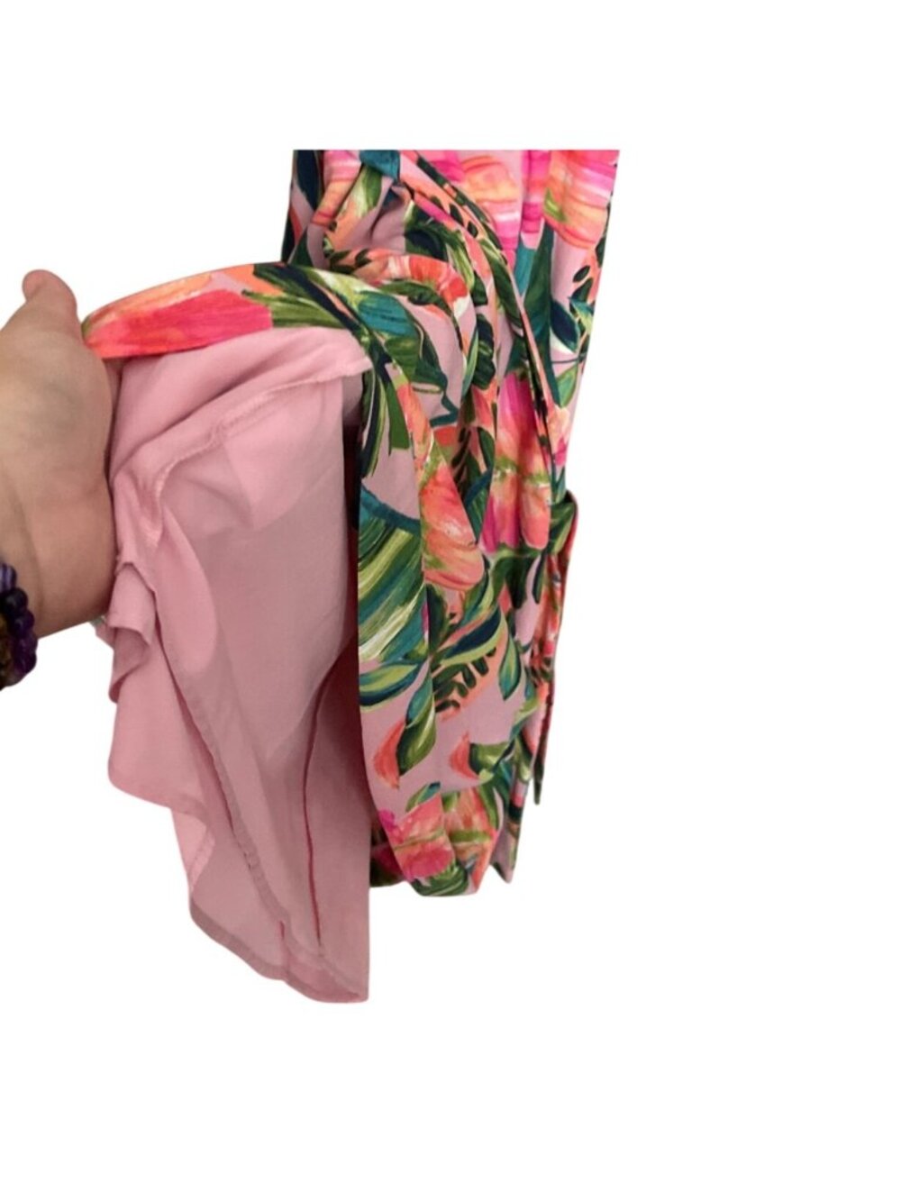 Kensie Floral Pleated Midi Dress Pink Green A-Line Size 4 NWT Summer Boho - Picture 14 of 16